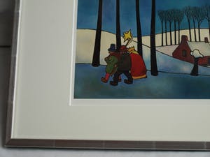 Toon Tieland - Handgesigneerde prent , “Wintergezicht” - ingelijst – ca 1990 kopen? Bied vanaf 10!