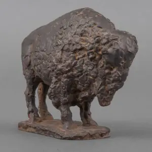 Pieter d' Hont - Bronzen beeld: 'bizon' - 1981 kopen? Bied vanaf 1500!