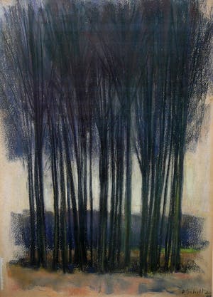 Bertha Schiltz - Landschap met populieren -pastel- kopen? Bied vanaf 70!