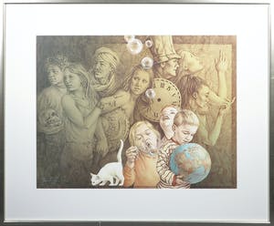 Buy Poen de Wijs - Litho, De Tijdzoekers - Ingelijst? Bid from 80!