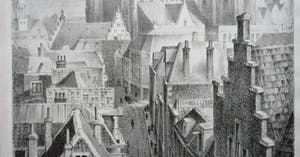 Huib de Ru - Grote Houtstraat met Sint Bavokerk te Haarlem kopen? Bied vanaf 40!