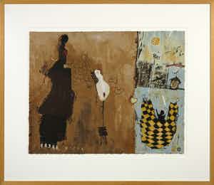 Liesbeth Rahder - Zeefdruk, In the mood for II - Ingelijst verkocht voor € 50!