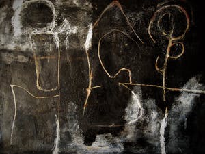 Niet of onleesbaar gesigneerd - Boeiend jaren 60 Materieschilderij "Compositie in Zwart en Wit"gesigneerd kopen? Bied vanaf 10!