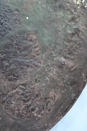 Niet of onleesbaar gesigneerd - Prachtige Vuur Vergulde Grote Zware Oude Aardewerken Plaquette (19e eeuw) kopen? Bied vanaf 1!