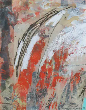 Hans Innemee - Gemengde techniek op papier, Abstracte compositie - Ingelijst kopen? Bied vanaf 50!