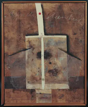 Anneke Steenbeek - Olieverf op doek, Abstract bruin - Ingelijst kopen? Bied vanaf 1!