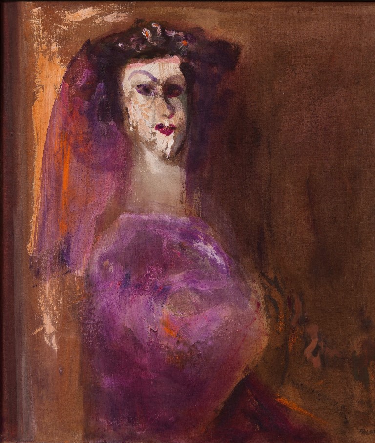 Luis Filcer - Koningin - Olieverf op doek - gesigneerd r.o. - BKR Amsterdam, 1980 verkocht voor € 10!