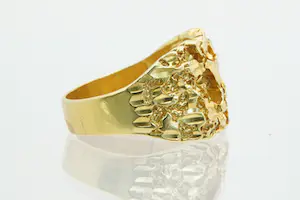 15 - Surinaamse - massief 18 Krt - geelgouden unisex "nugget" ring kopen? Bied vanaf 540!