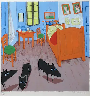 Peter Bastiaanssen - Zeefdruk, Yapping Van Gogh - Ingelijst kopen? Bied vanaf 250!