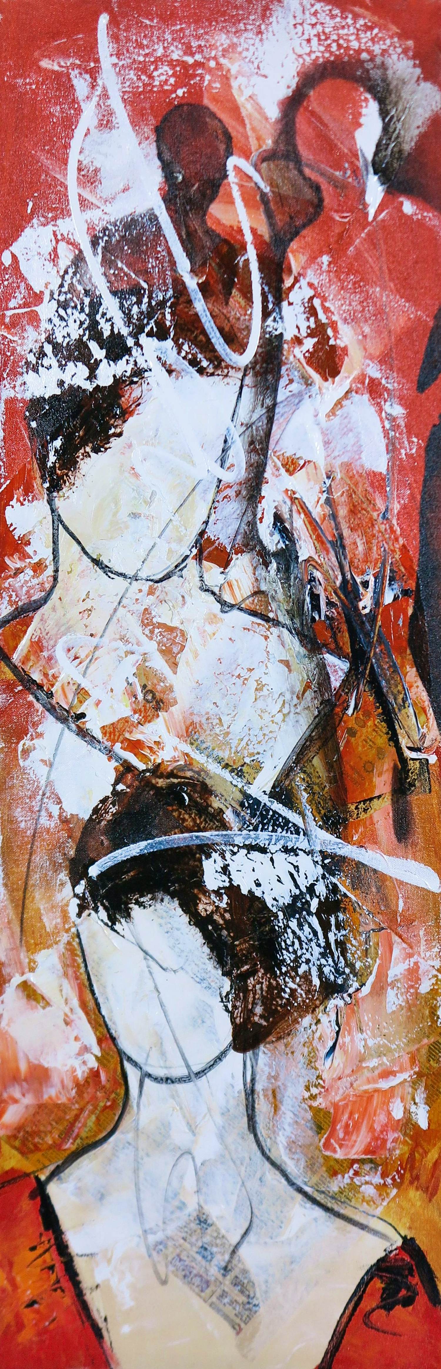 Dario Bosa - Acryl op doek, Figuren verkocht voor € 100!
