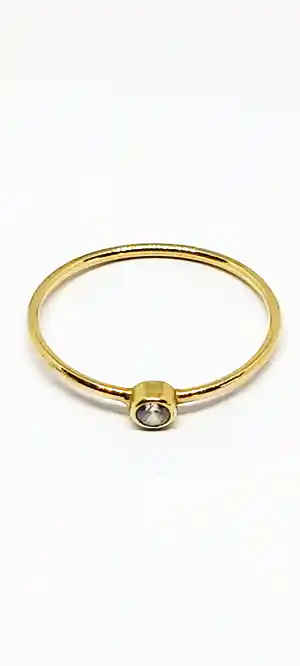 14 kt Geelgouden Ring Met Zirkonia verkocht voor € 55!