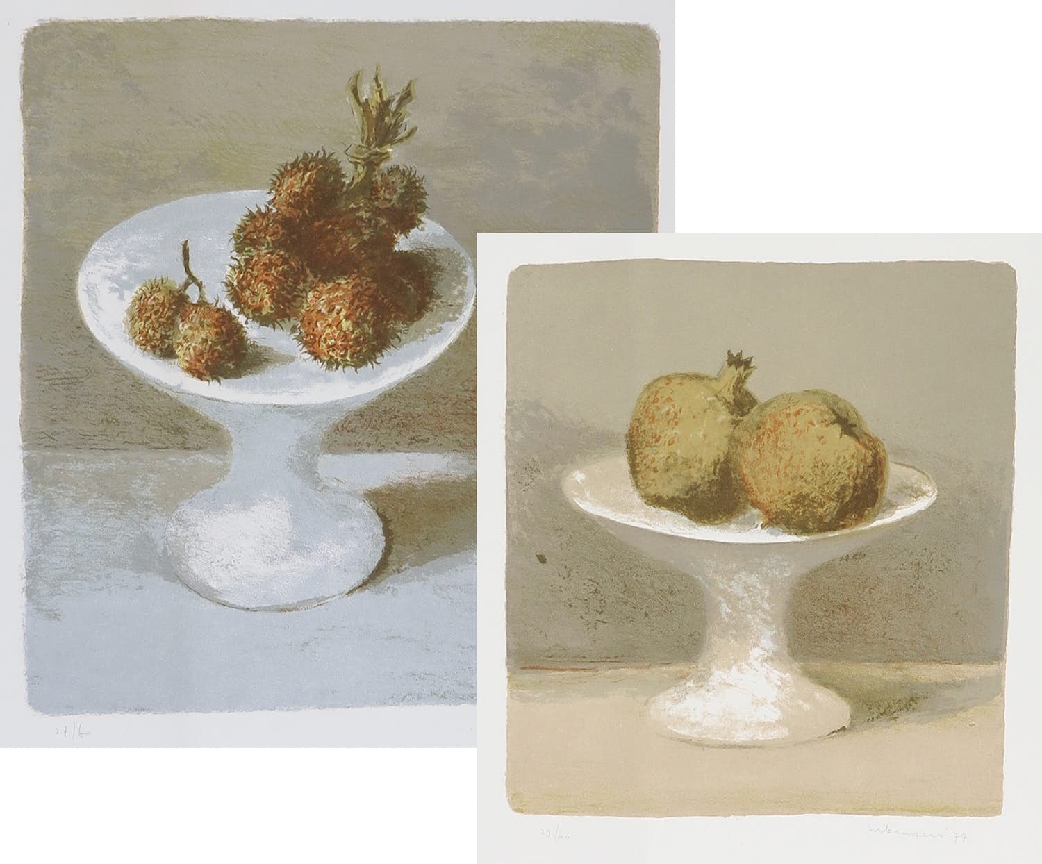 Mart Kempers - Lot van twee litho's, Granaatappels & Kastanjes kopen? Bied vanaf 1!