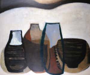 Marieke Thomassen - Acryl op doek, Vazen (Groot) verkocht voor € 1!