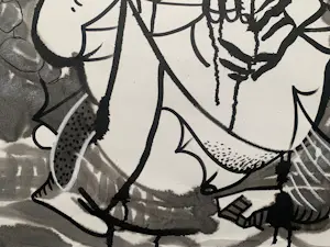 Thomas van der Linden - gemengde techniek op papier | 'The Worldly Portraits' | 1990 kopen? Bied vanaf 125!