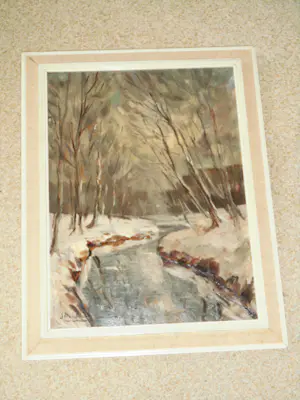 Jan Baartmans - Olieverfschilderij - Sneeuwgezicht kopen? Bied vanaf 100!