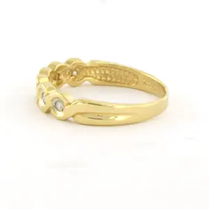 18k geel gouden ring met briljant geslepen diamant tot. 0.10ct – F/G - pique kopen? Bied vanaf 260!