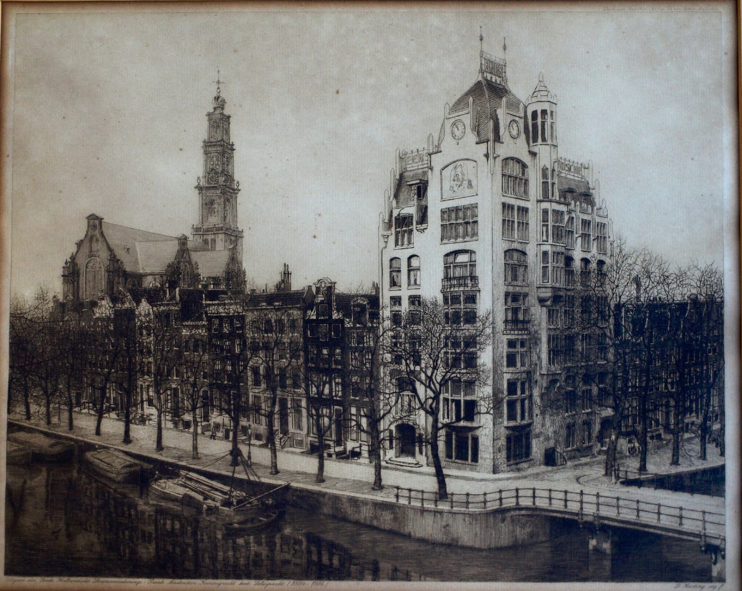 Dirk Harting - Ets , Hollandsche Levensverzekerings Bank Amsterdam – 1914 verkocht voor € 1!