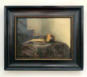 Johan Braakensiek - Stilleven met boek en luit verkocht voor € 195!