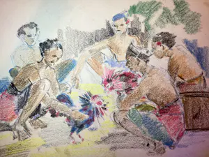 Aart Johannes Cock - 1905-1981 - Balinees Hanengecht kopen? Bied vanaf 90!