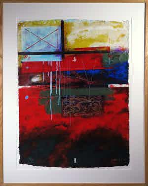 Piotr Konkel - Zeefdruk, ZT l - Ingelijst (Zeer groot) verkocht voor € 1!