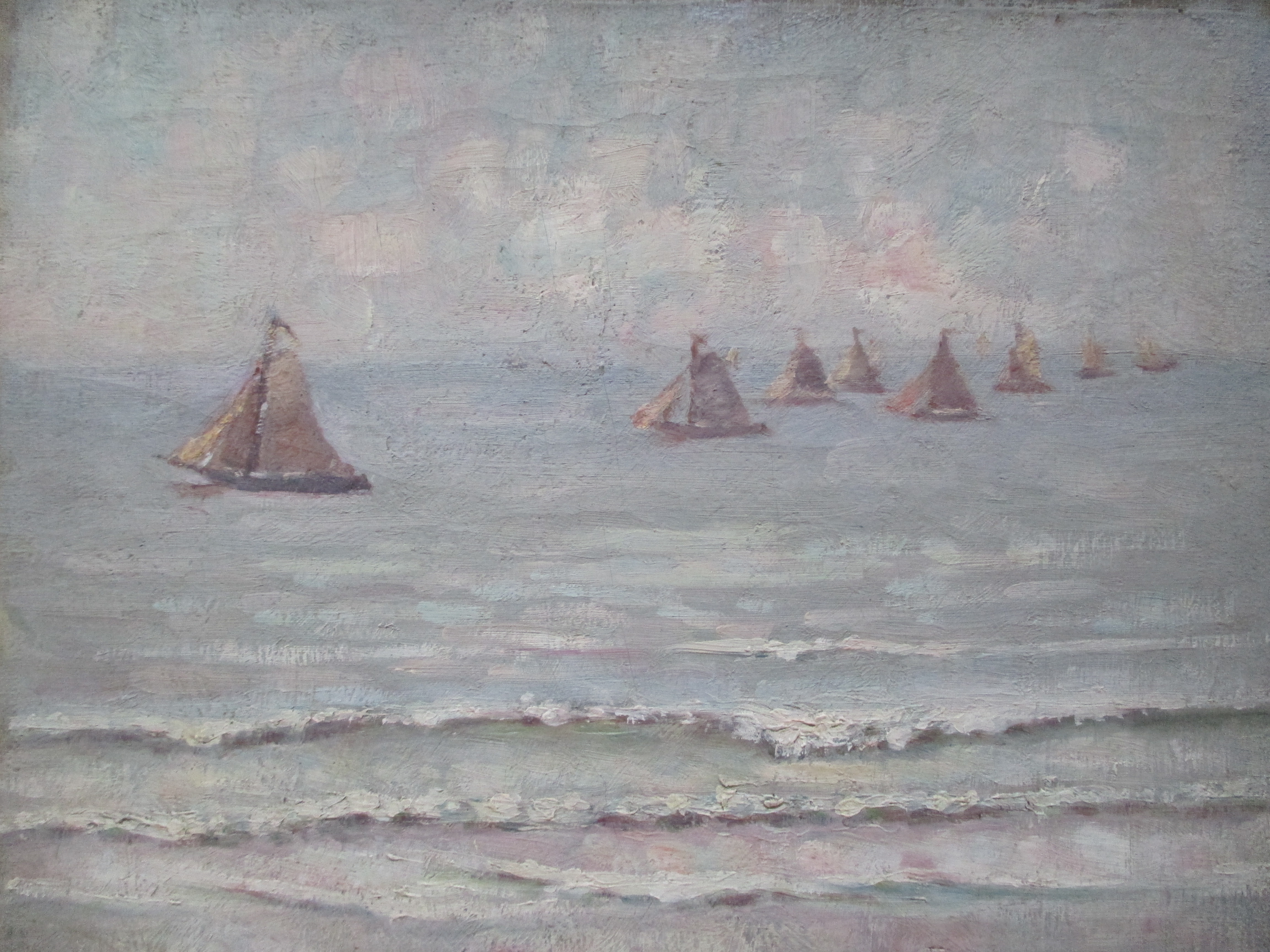 Niet of onleesbaar gesigneerd - schilderij zeezicht verkocht voor € 1!