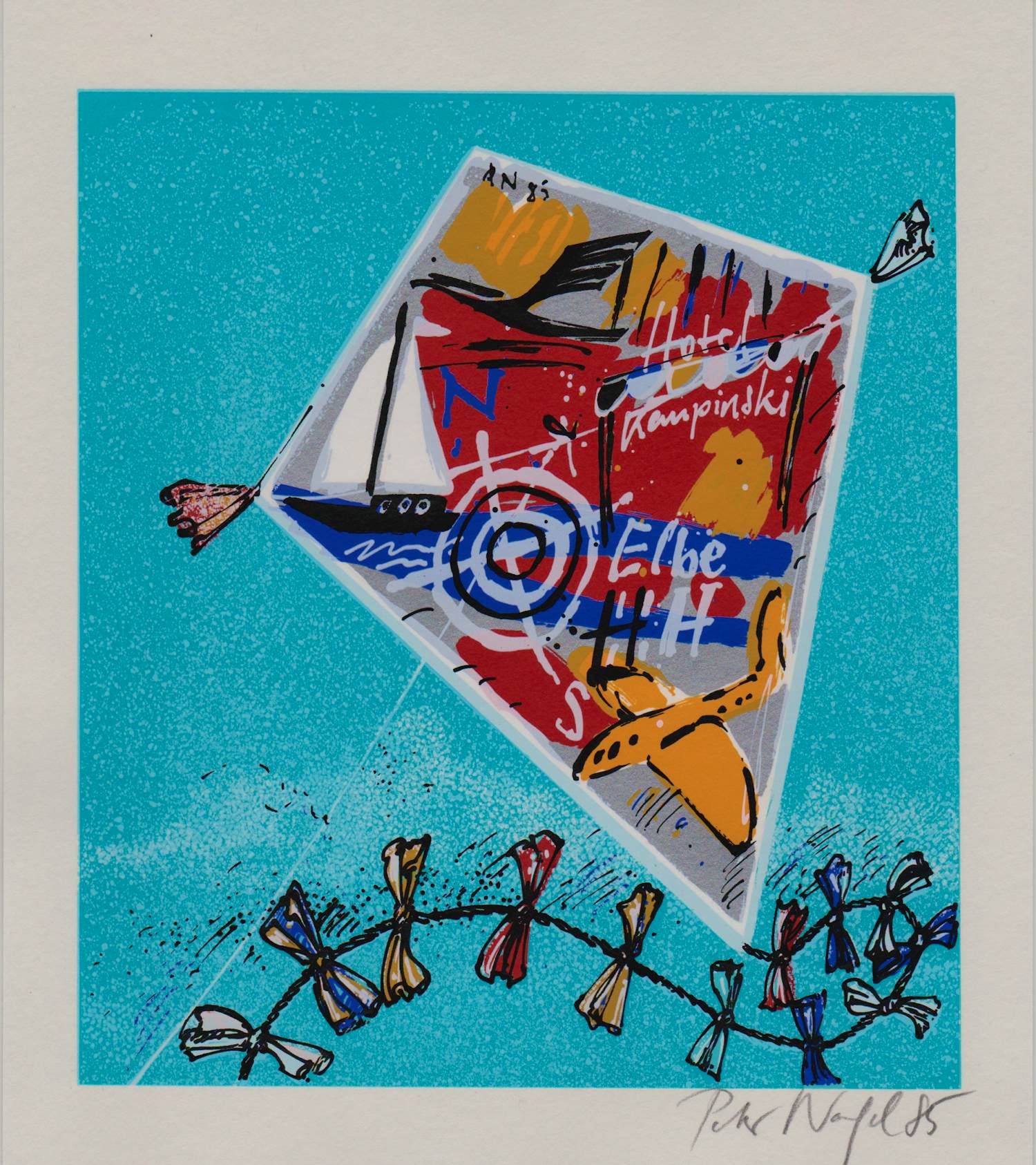 Peter Nagel - Handgesigneerde lithografie: Vlieger kopen? Bied vanaf 29!