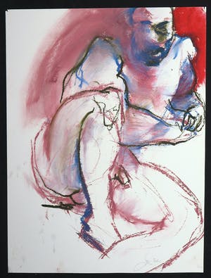 Franscz Witte - Gemengde techniek op papier, Zittend naakt kopen? Bied vanaf 1!