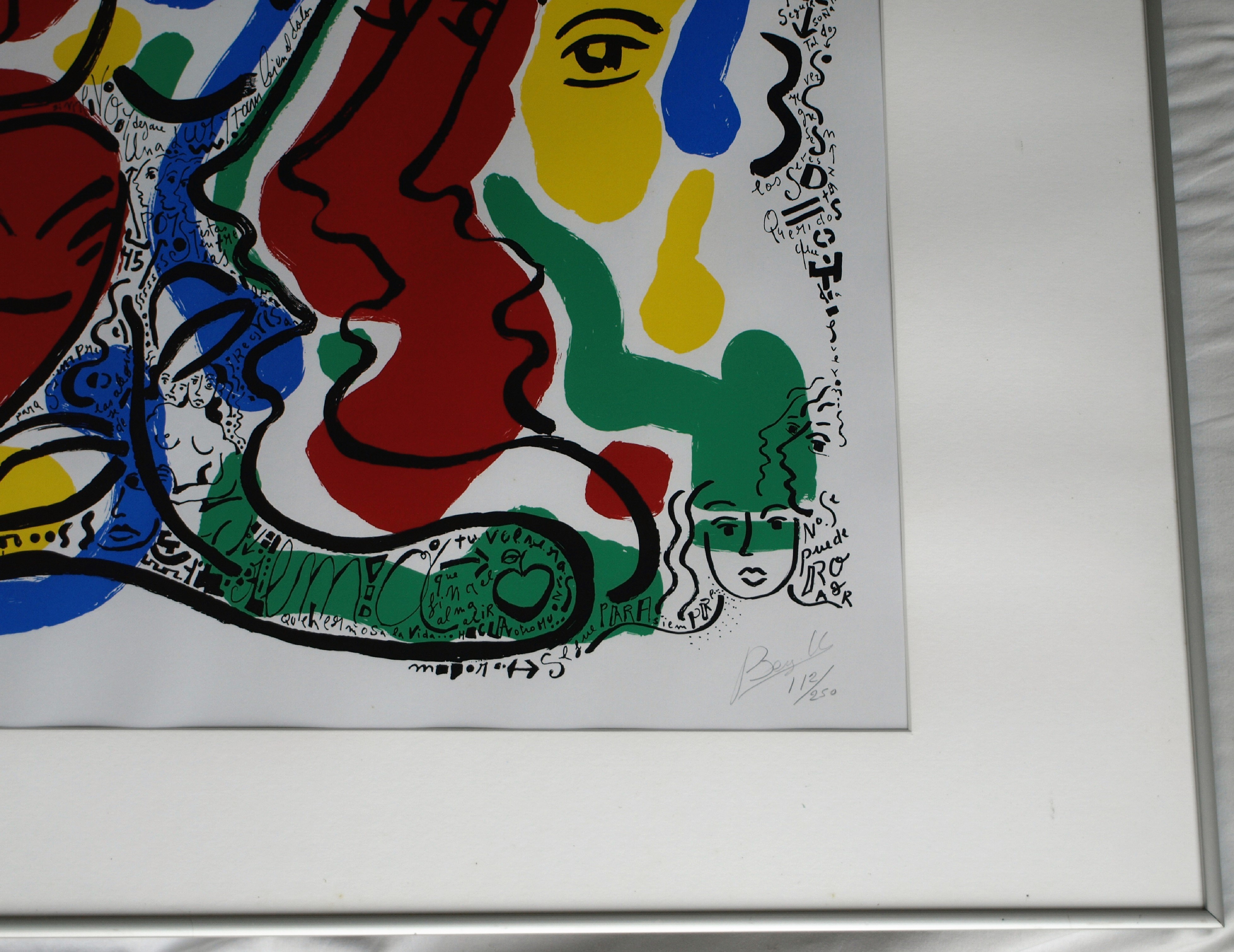 Niet of onleesbaar gesigneerd - Zeefdruk , Zonder titel - gesigneerd & ingelijst - GROOT kopen? Bied vanaf 1!