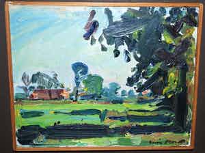 Hein Stork - Landschap, olieverf verkocht voor € 125!