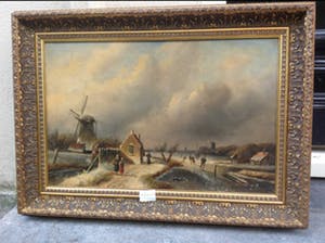 Niet of onleesbaar gesigneerd - B8801 - Winterpret kopen? Bied vanaf 10!