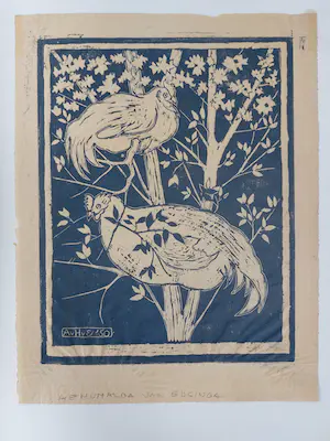 Ayzo Epeus van Humalda van Eysinga - Houtsnede Kippen + houtsnede Leopold van Dorp Maraboes kopen? Bied vanaf 50!