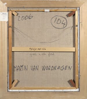 Martin van Wordragen - Olieverf, Meisje met vis - Ingelijst kopen? Bied vanaf 250!