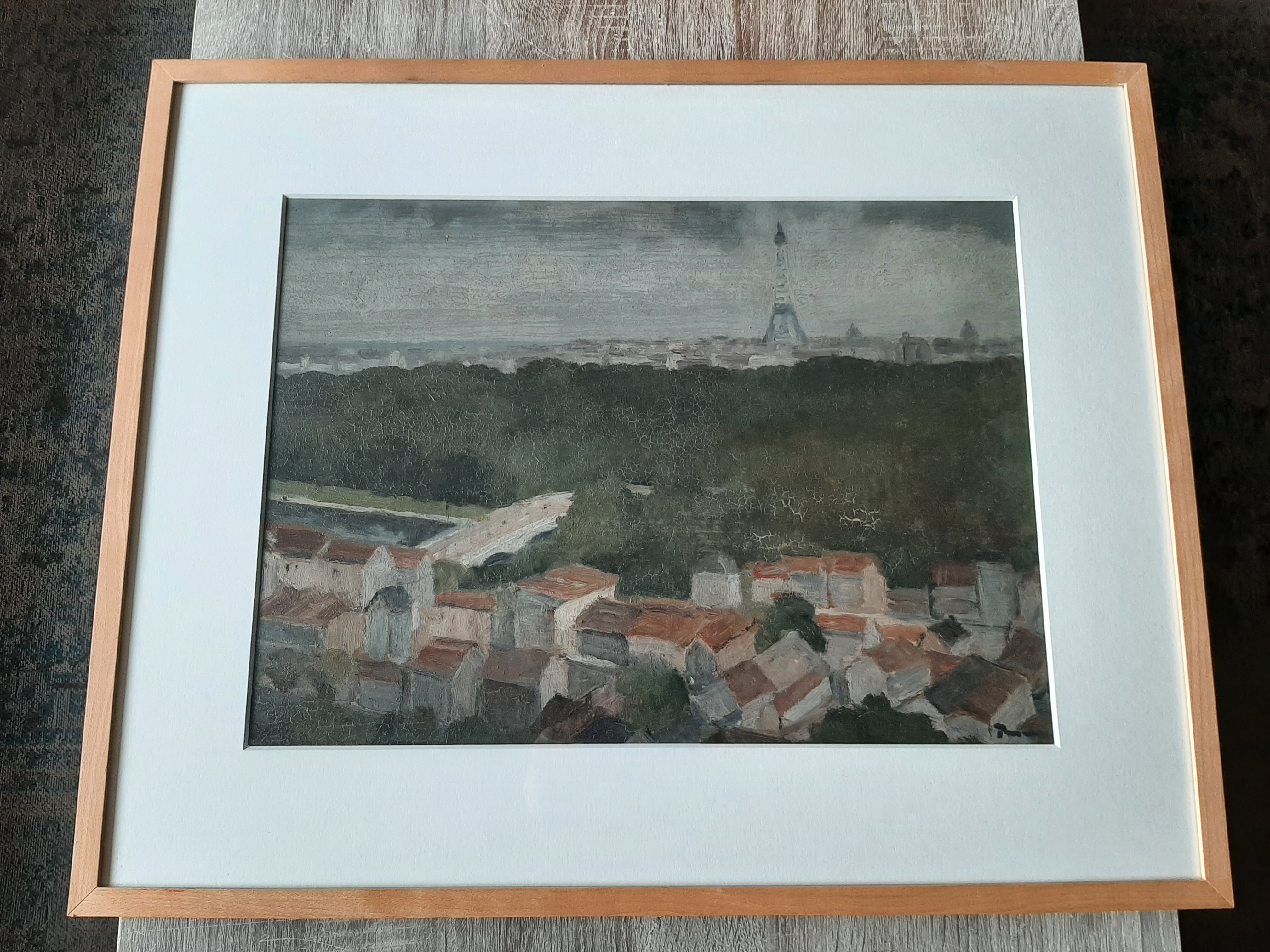 Jasper Pasman - Olieverf op papier, zicht op de Eifeltoren. kopen? Bied vanaf 35!