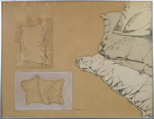 Jan Stolk - Gemengde techniek op papier, Kussens - Ingelijst kopen? Bied vanaf 1!