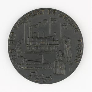 Frits van Hall - Bronzen penning: Eeuwfeest Nederlandse Spoorwegen, 1939 kopen? Bied vanaf 85!