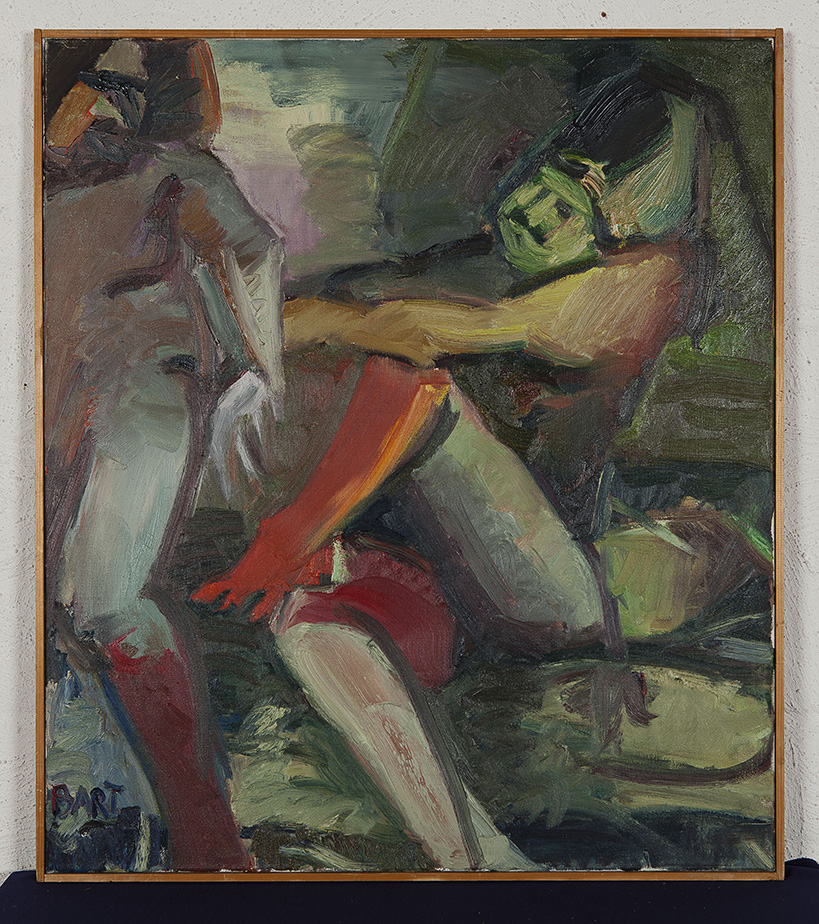 Bart de Graaf - 2 vrouwen - Olieverf op doek - gesigneerd l.o. - herkomst BKR Wassenaar - 1974 kopen? Bied vanaf 10!