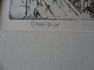 Piet Hein Zijl - Ets. Titel, "Interieur". kopen? Bied vanaf 20!
