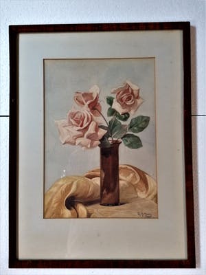 Charles Moen - Stilleven: Rozen op een vaas kopen? Bied vanaf 90!