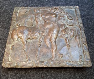 Herman Diederik Janzen - Bronzen plaquette- centauren met vrouw kopen? Bied vanaf 150!