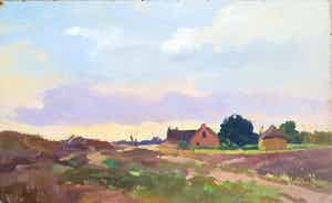 Hendrik Weegewijs - Larense school: Boerderij in rustiek landschap verkocht voor € 120!