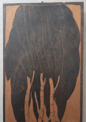 Jan Schonk - Houtsnijwerk. Bomen. Berken. Monogram. kopen? Bied vanaf 79!