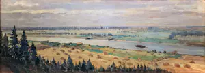 Ben van Londen - Gezicht op de Nederrijn vanaf de Grebbeberg bij Rhenen kopen? Bied vanaf 350!