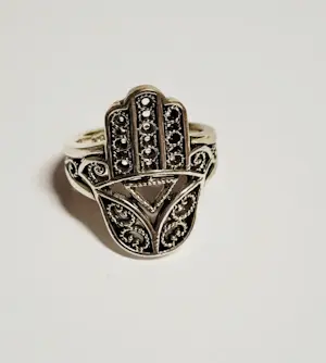 Nieuw , Hand van Fatima zilveren Dames -ring, 925 sterling zilver kopen? Bied vanaf 65!