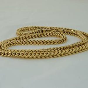 1915- Robuust Engels Londen 9 krt geel-gouden "dubbel" Gourmette Collier- Lang! kopen? Bied vanaf 1500!