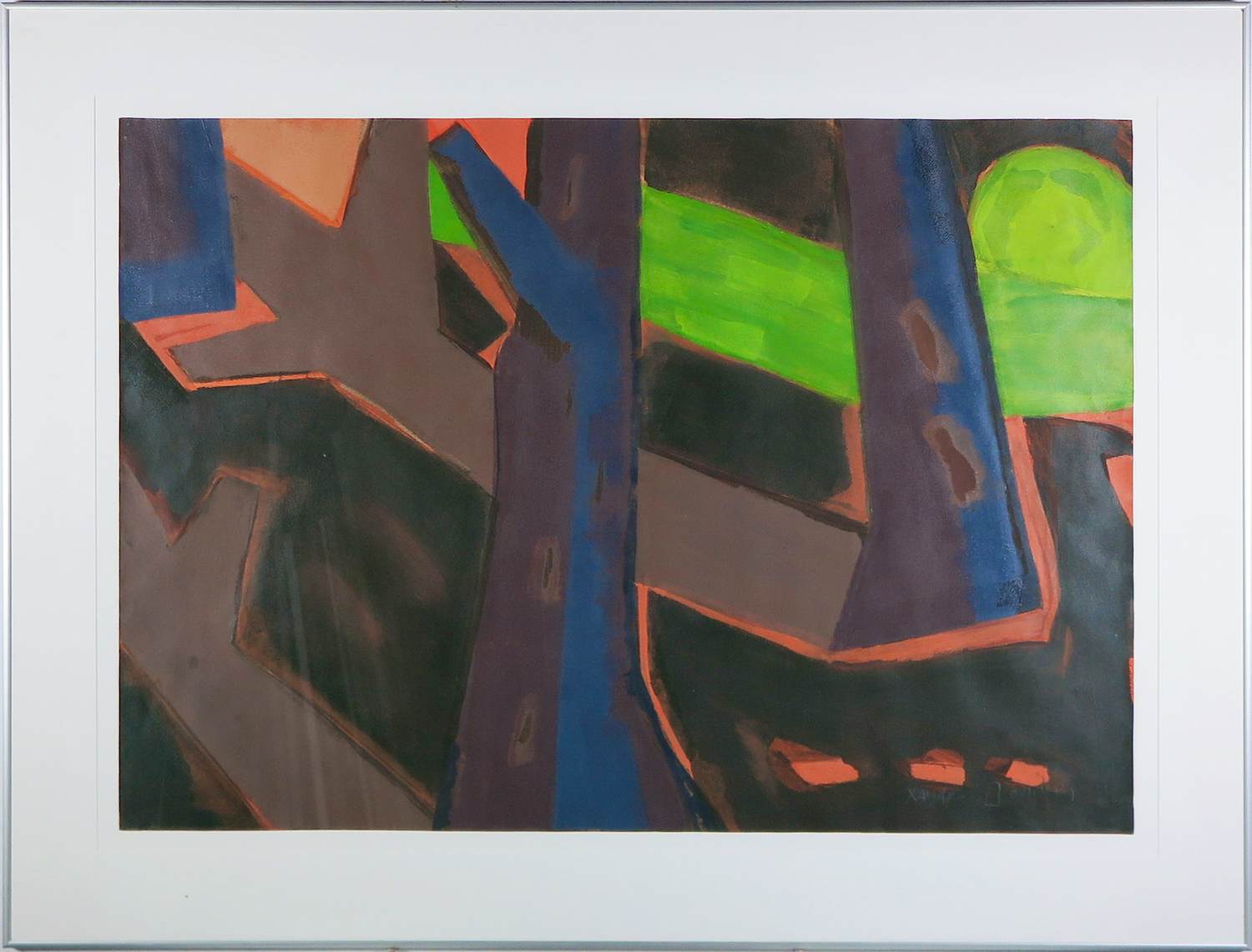 Xandra Donders - Acryl op board - Dansende bomen - Ingelijst (Groot) kopen? Bied vanaf 100!