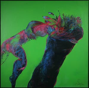 Franscz Witte - Acryl op doek, Titanenstrijd (Groot!) kopen? Bied vanaf 10!