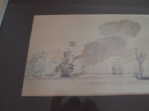 Niet of onleesbaar gesigneerd - Print van klassieke aquarel van een zeeslag kopen? Bied vanaf 1!