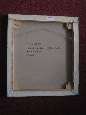 Peter Colstee - 2002 - Realisme - Olieverf op doek - Black portrait Roberto X - gesigneerd kopen? Bied vanaf 89!