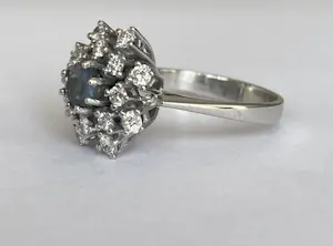 ALGT-gecertificeerde natuurlijke 0,60 ct Alexandriet & Diamant Witgouden Ring kopen? Bied vanaf 1200!