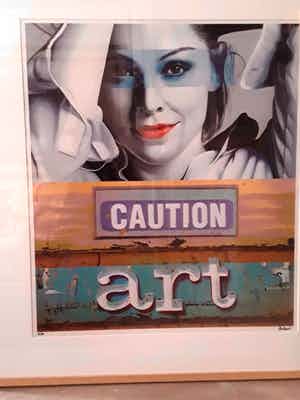 Jan Bollaert - Lambdaprint,Caution Art,ingelijst verkocht voor € 35!